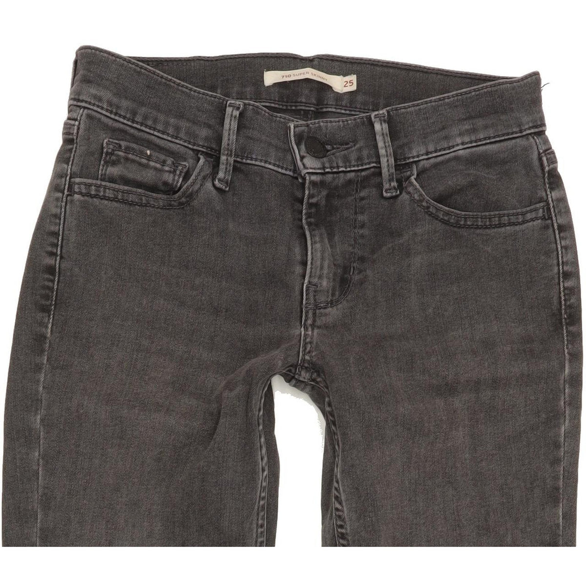 Levi's 710 Super Women Grey Skinny Slim Stretch Jeans W25 L31