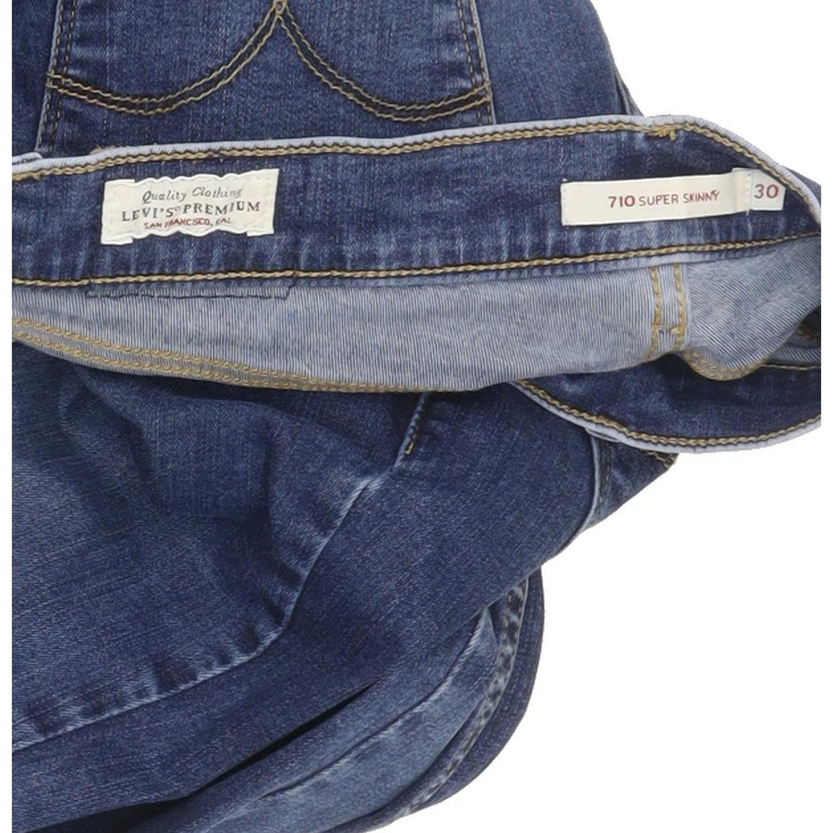 Levi's 710 Super Women Blue Skinny Slim Stretch Jeans W30 L31