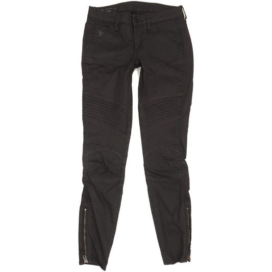 G-Star 5620 Custom Ankle Zip Women Black Skinny Slim Stretch Jeans W25 L34