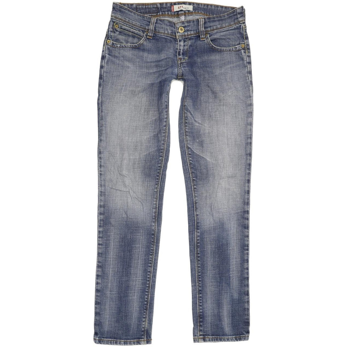 Levi's 571 Women Blue Straight Slim Stretch Jeans W29 L30