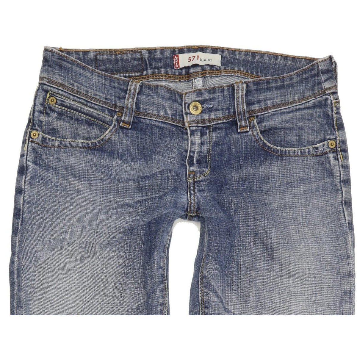 Levi's 571 Women Blue Straight Slim Stretch Jeans W29 L30