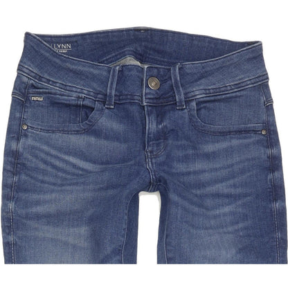 G-Star Lynn Mid Women Blue Skinny Slim Jeans W28 L32