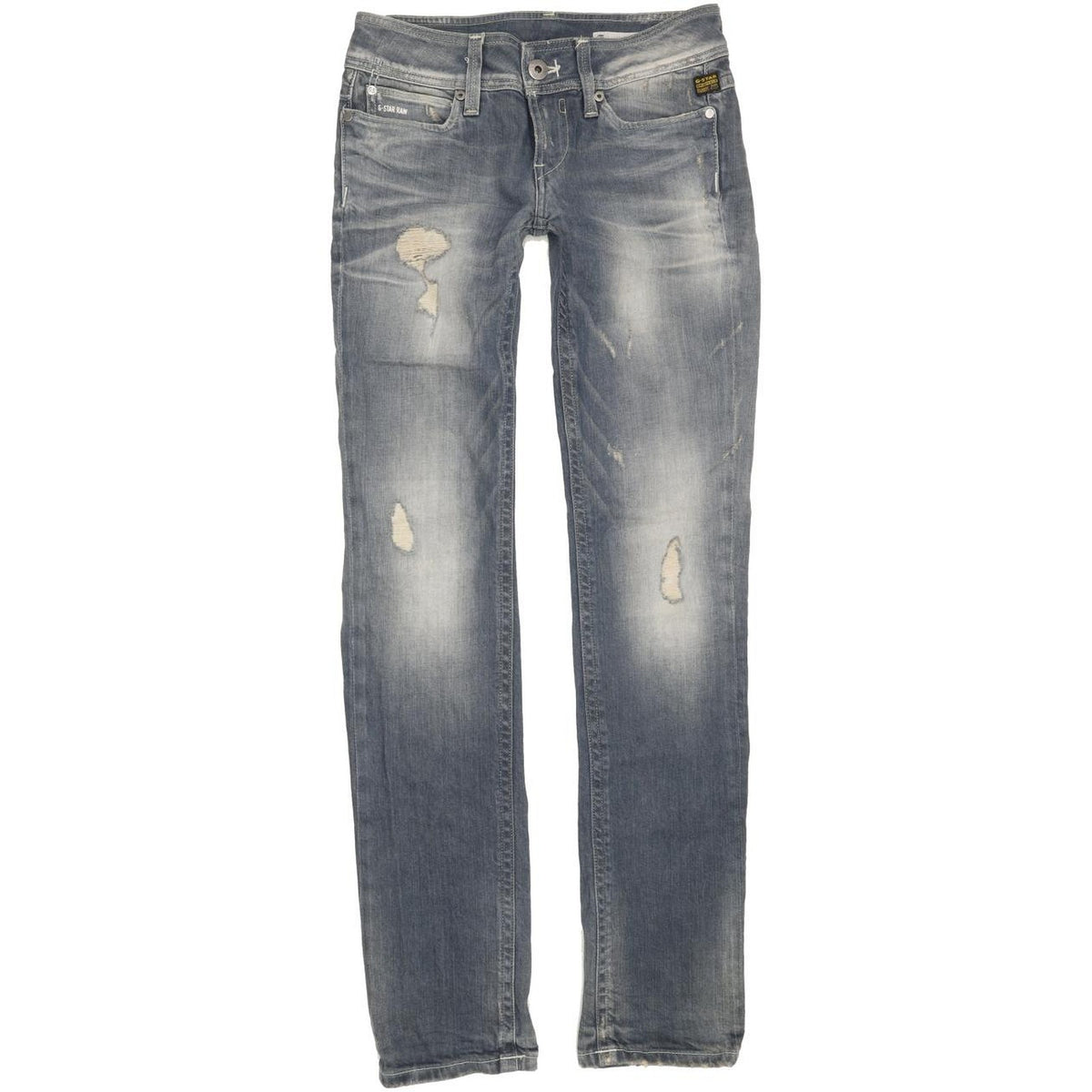 G-Star Ford Women Blue Straight Slim Stretch Jeans W28 L34