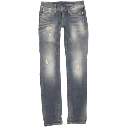 G-Star Ford Women Blue Straight Slim Stretch Jeans W28 L34