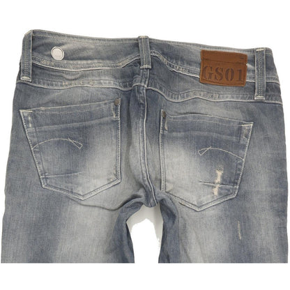 G-Star Ford Women Blue Straight Slim Stretch Jeans W28 L34
