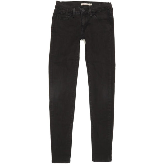 Levi's 710 Filiforme Women Black Skinny Slim Stretch Jeans W27 L30