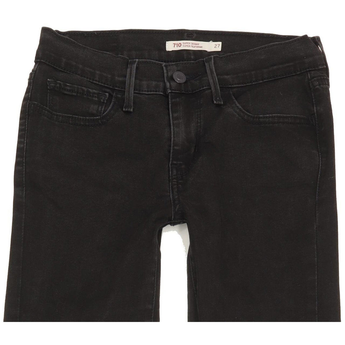 Levi's 710 Filiforme Women Black Skinny Slim Stretch Jeans W27 L30