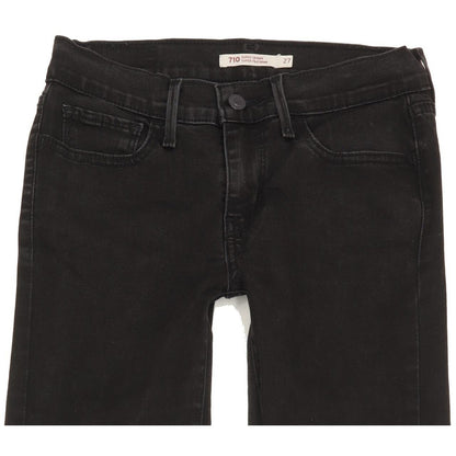 Levi's 710 Filiforme Women Black Skinny Slim Stretch Jeans W27 L30
