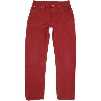 Levi's 501 Made in USA Red Straight Regular Jeans High Waisted W33 L31