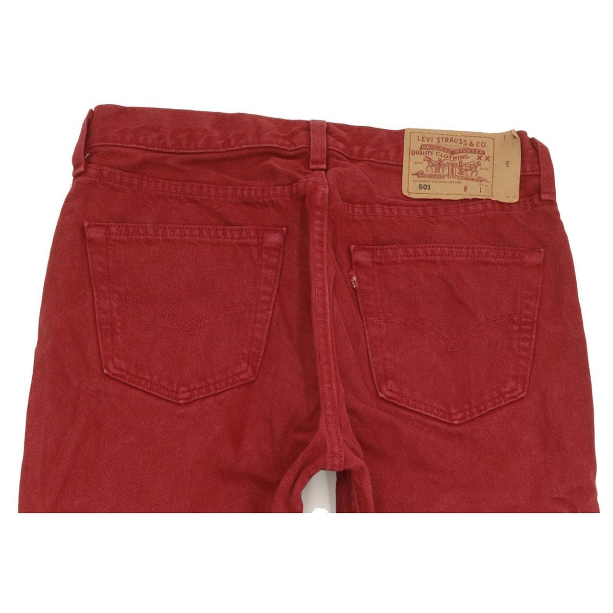 Levi's 501 Made in USA Red Straight Regular Jeans High Waisted W33 L31