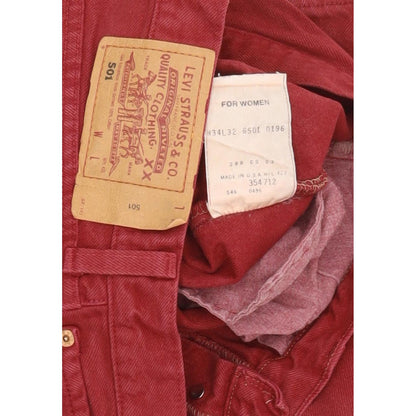 Levi's 501 Made in USA Red Straight Regular Jeans High Waisted W33 L31