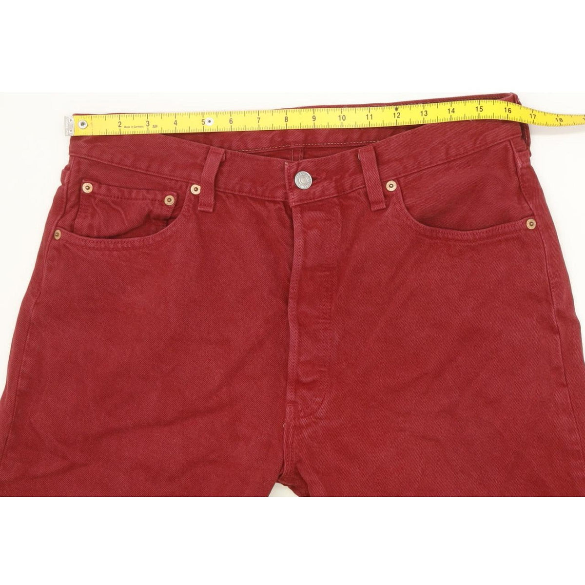 Levi's 501 Made in USA Red Straight Regular Jeans High Waisted W33 L31