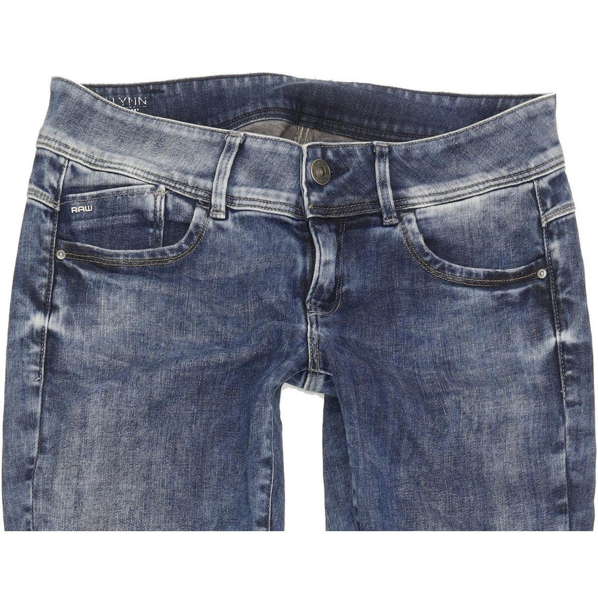 G-Star Lynn Mid Women Blue Skinny Slim Stretch Jeans W28 L32