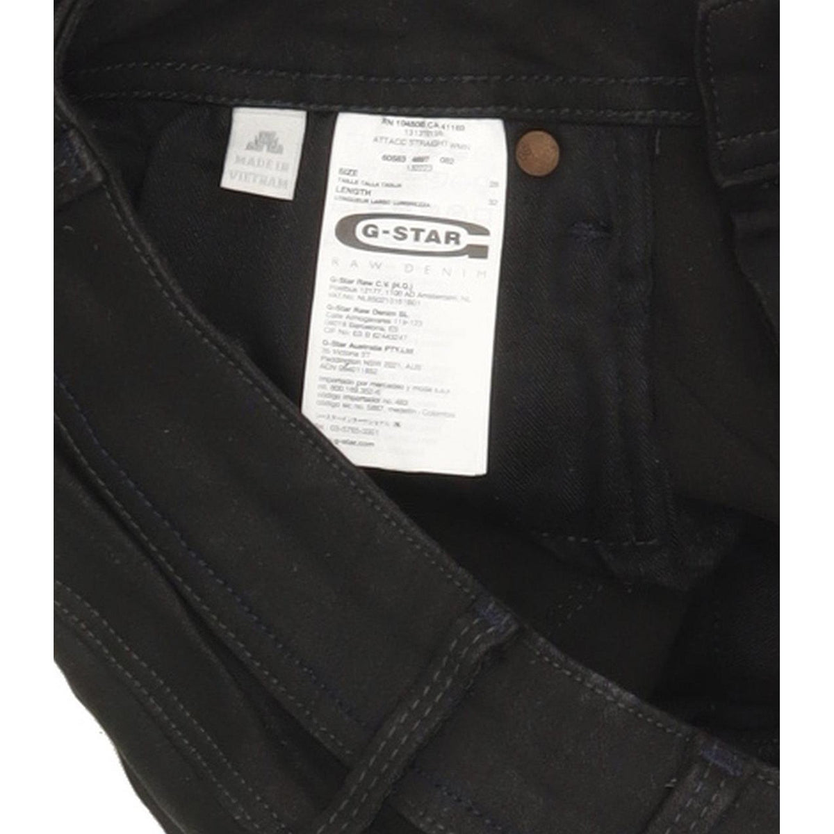 G-Star Attacc Women Black Straight Slim Stretch Jeans W28 L32