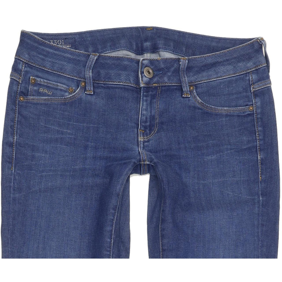 G-Star 3301 Low Women Blue Skinny Slim Stretch Jeans W26 L30