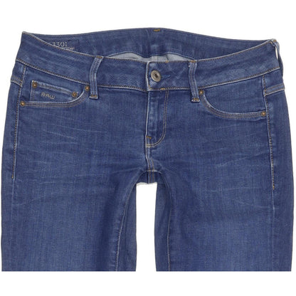 G-Star 3301 Low Women Blue Skinny Slim Stretch Jeans W26 L30