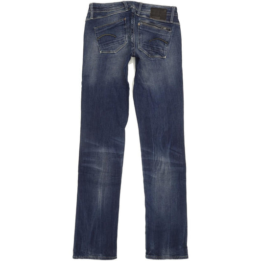 G-Star Attacc Women Blue Straight Slim Stretch Jeans W28 L34
