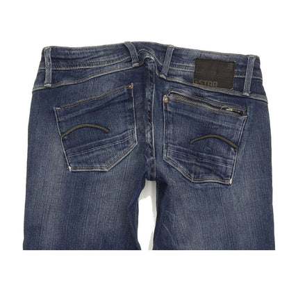 G-Star Attacc Women Blue Straight Slim Stretch Jeans W28 L34