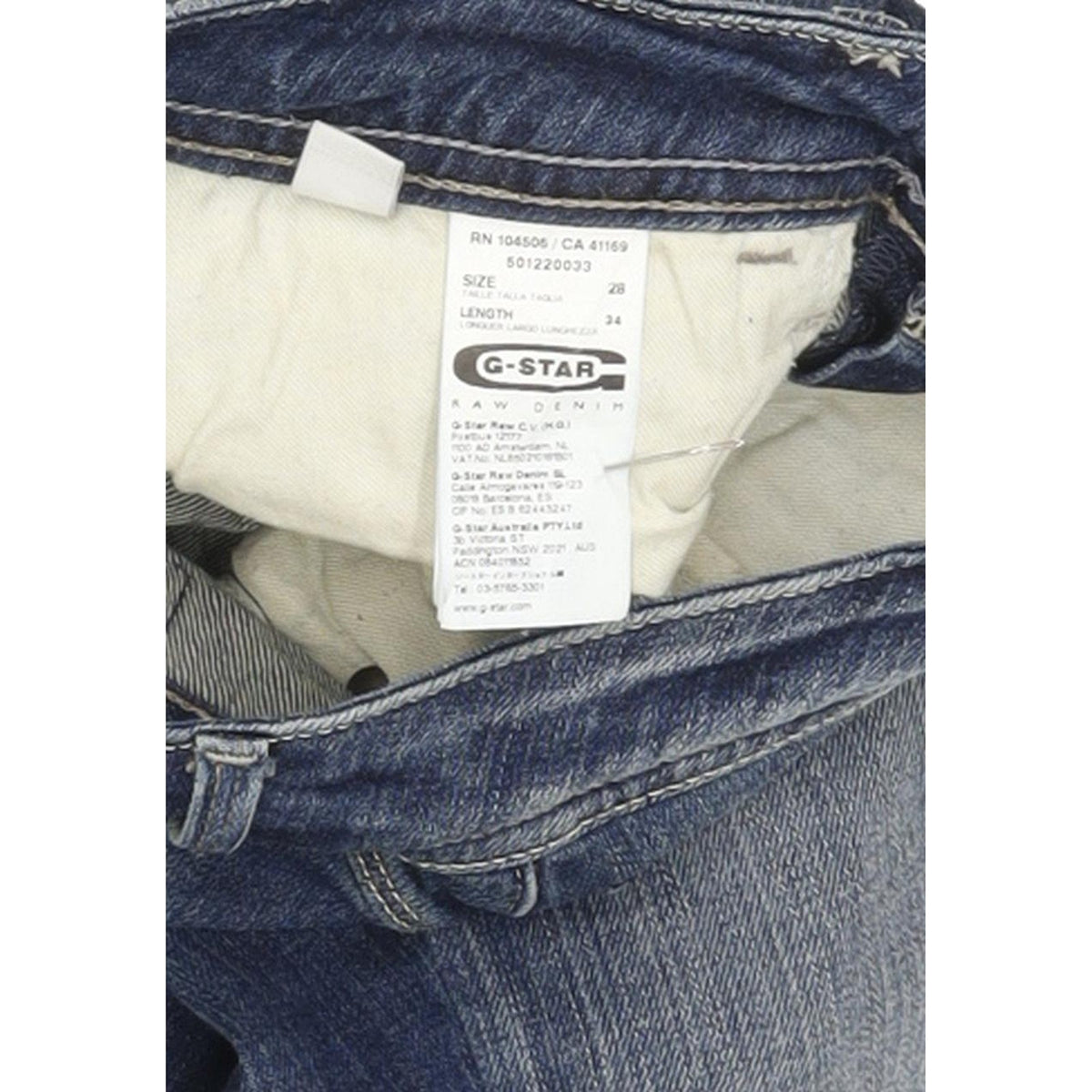 G-Star Attacc Women Blue Straight Slim Stretch Jeans W28 L34