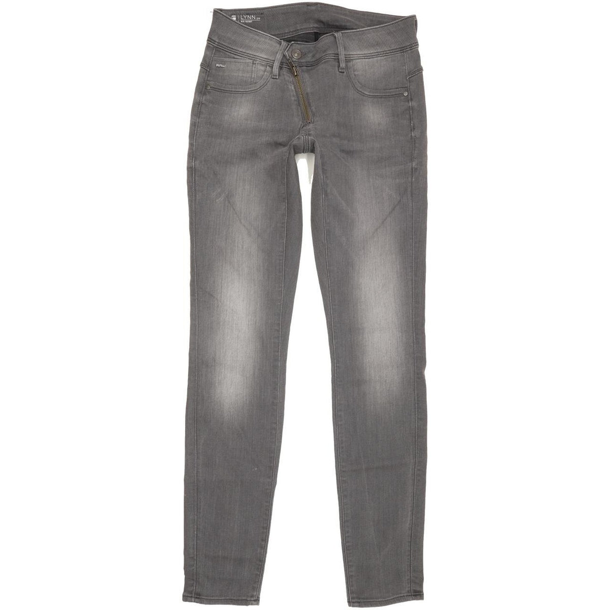 G-Star Lynn Zip Women Grey Skinny Slim Stretch Jeans W28 L32
