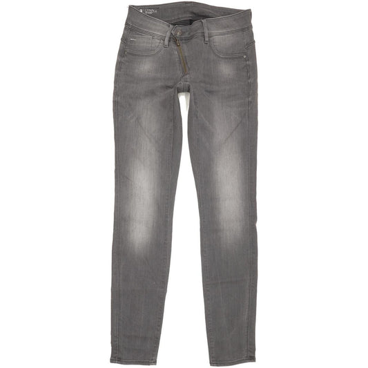 G-Star Lynn Zip Women Grey Skinny Slim Stretch Jeans W28 L32