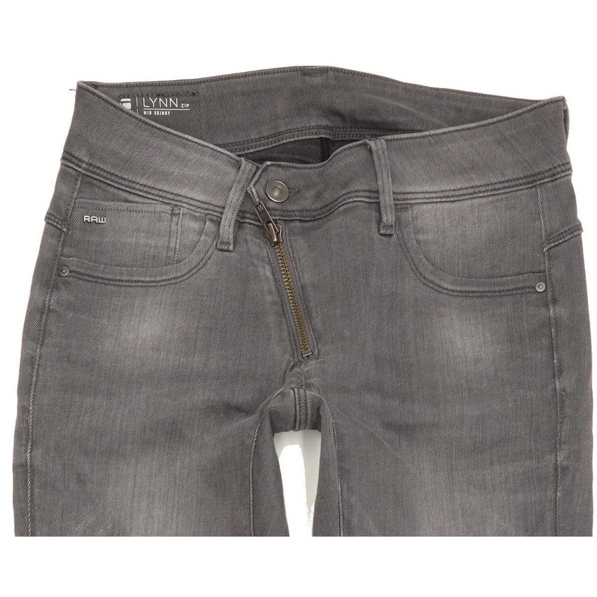 G-Star Lynn Zip Women Grey Skinny Slim Stretch Jeans W28 L32
