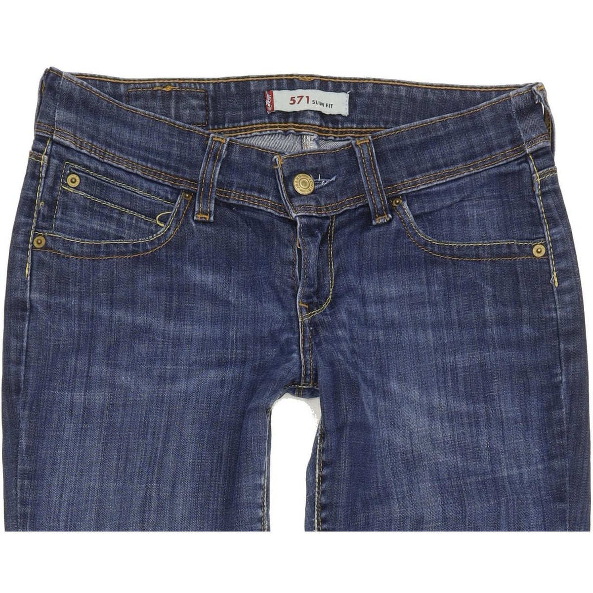 Levi's 571 Women Blue Straight Slim Stretch Jeans W29 L31