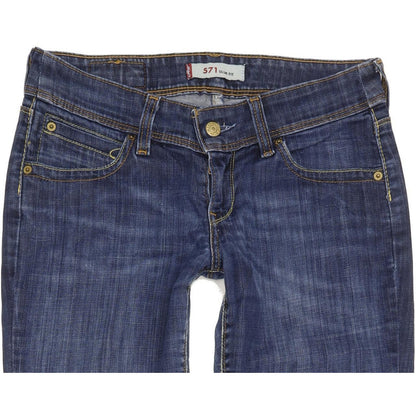 Levi's 571 Women Blue Straight Slim Stretch Jeans W29 L31