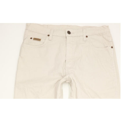 Wrangler Texas Men Beige Straight Regular Stretch Jeans W33 L33