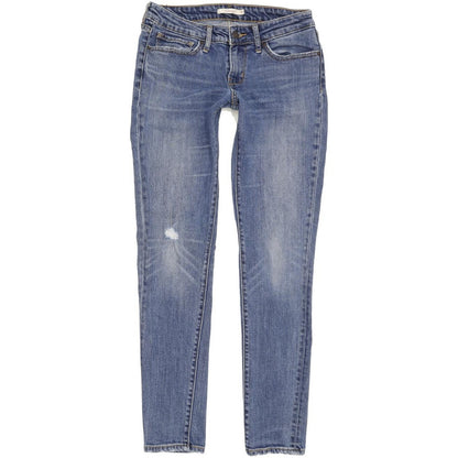 Levi's 711 Women Blue Skinny Slim Stretch Jeans W27 L30
