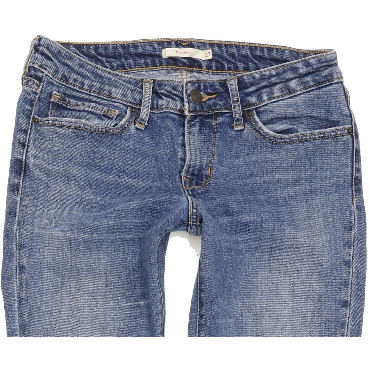 Levi's 711 Women Blue Skinny Slim Stretch Jeans W27 L30