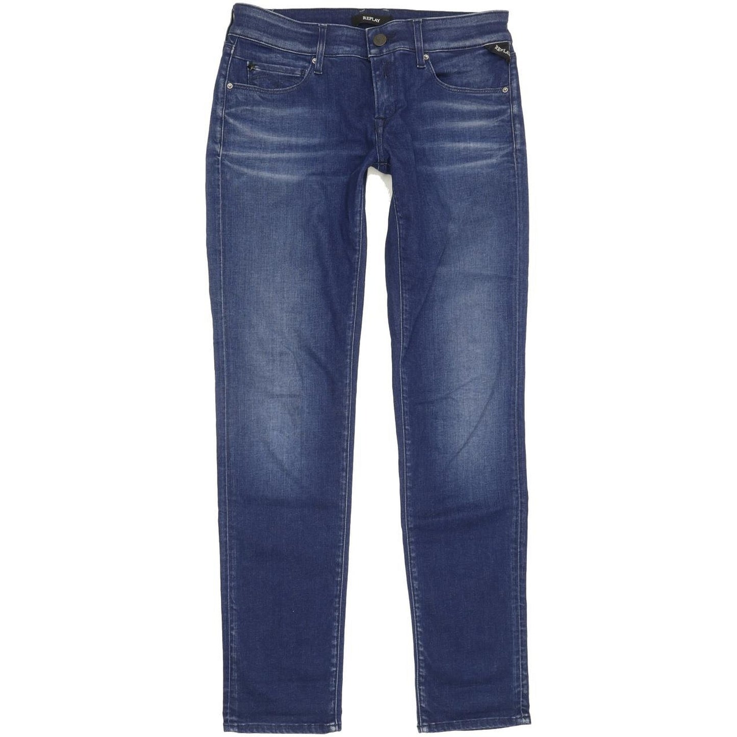 Replay Rose Women Blue Straight Slim Stretch Jeans W28 L30