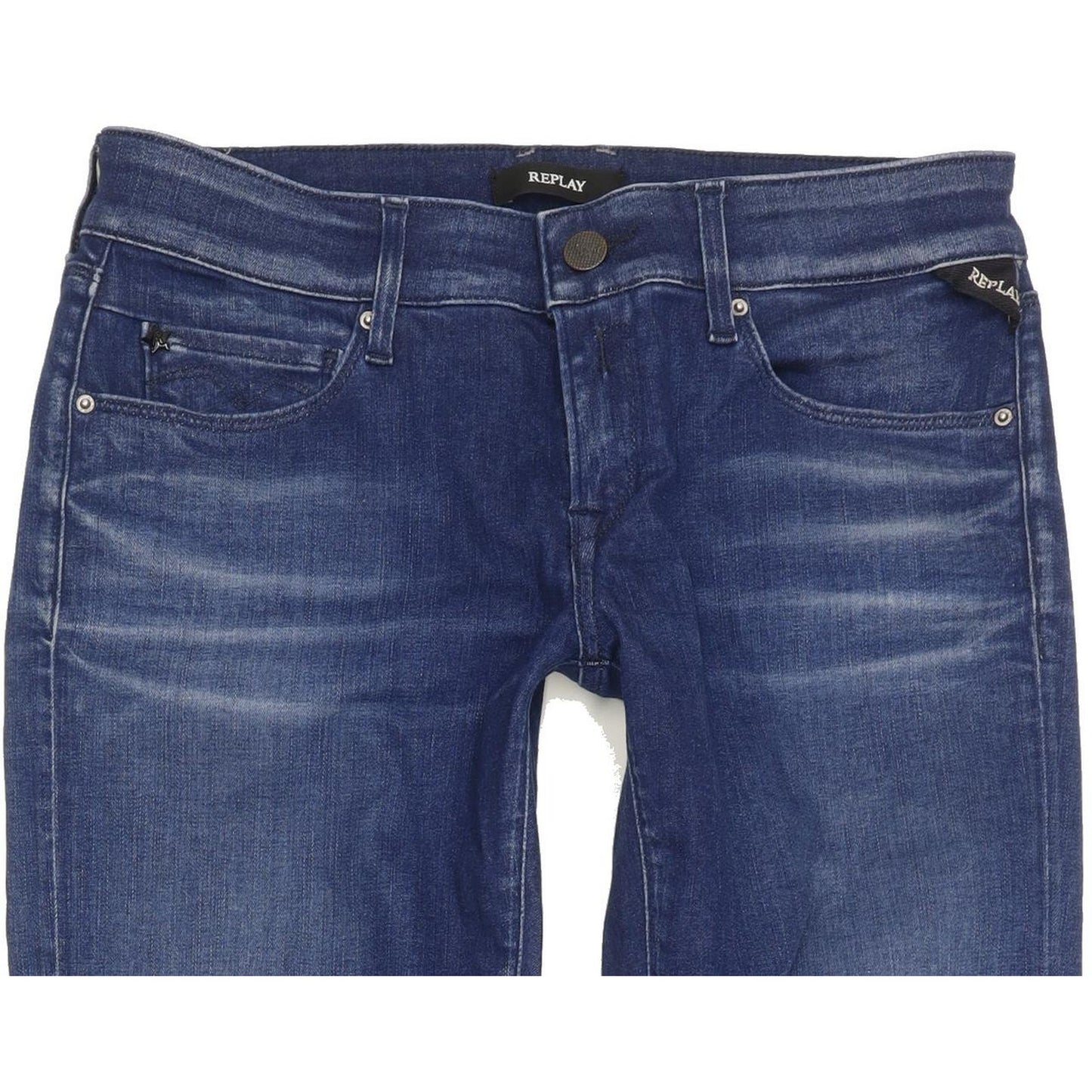 Replay Rose Women Blue Straight Slim Stretch Jeans W28 L30