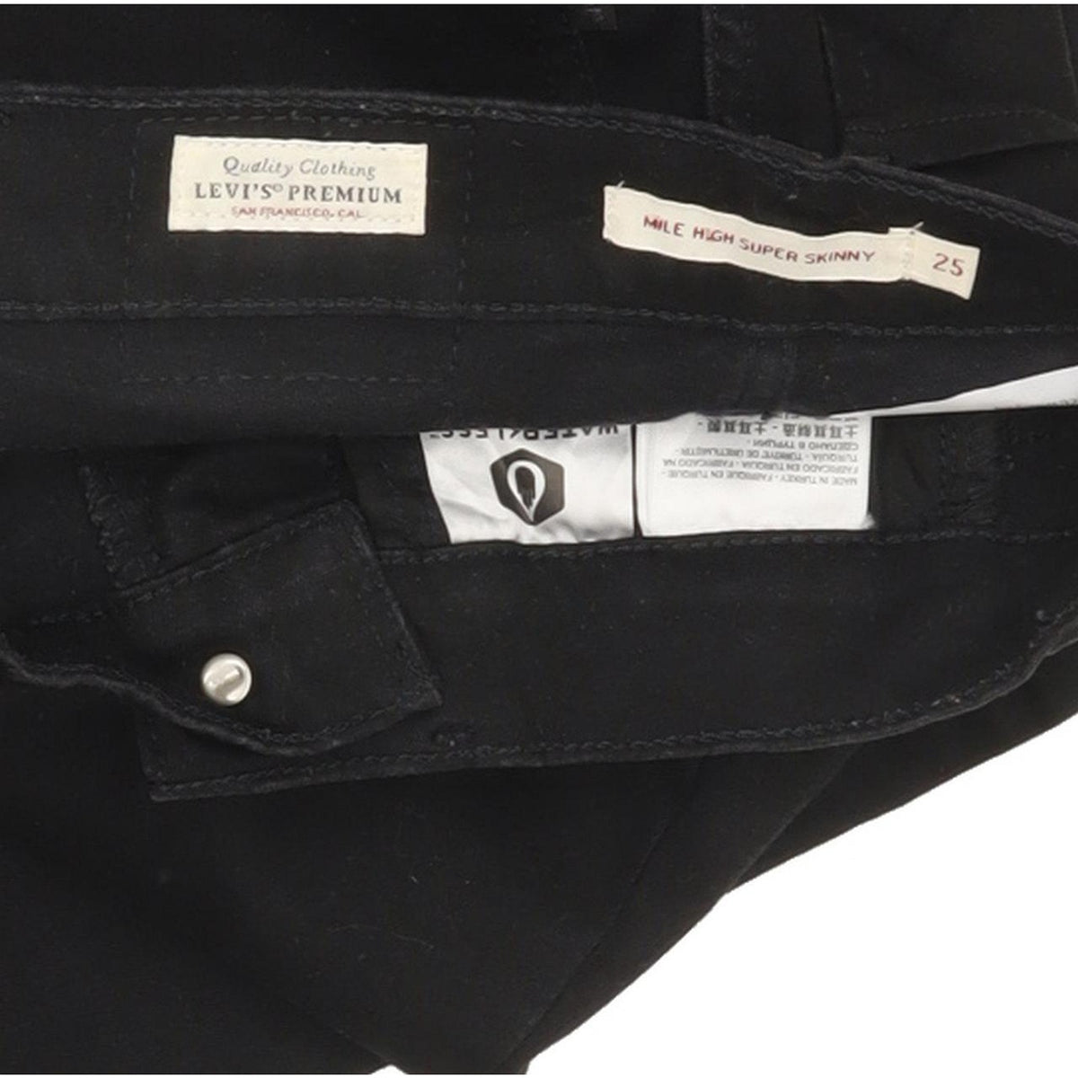 Levi's Mile Women Black Skinny Slim Stretch Jeans W25 L30