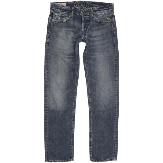 Replay Men Blue Straight Slim Jeans W30 L31