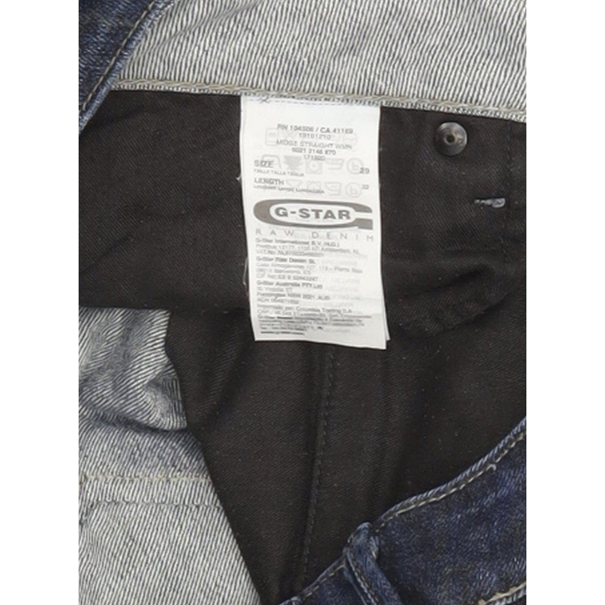 G-Star Midge Women Blue Straight Slim Stretch Jeans W29 L32