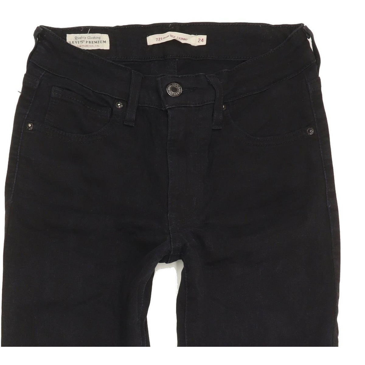 Levi's 721 Women Black Skinny Slim Stretch Jeans W24 L30