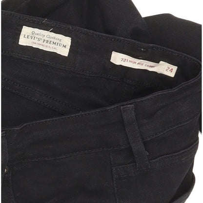 Levi's 721 Women Black Skinny Slim Stretch Jeans W24 L30
