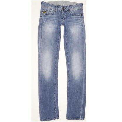G-Star Women Blue Straight Slim Stretch Jeans W28 L33
