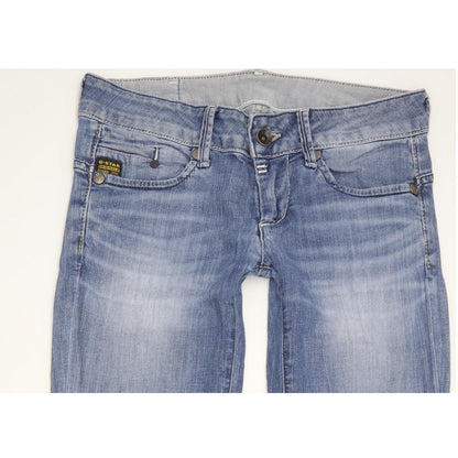 G-Star Women Blue Straight Slim Stretch Jeans W28 L33