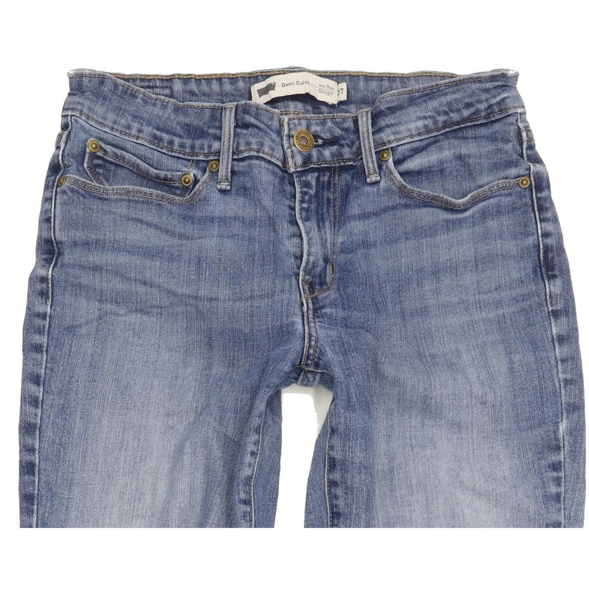 Levi's Demi Curve Women Blue Straight Slim Stretch Jeans W27 L31
