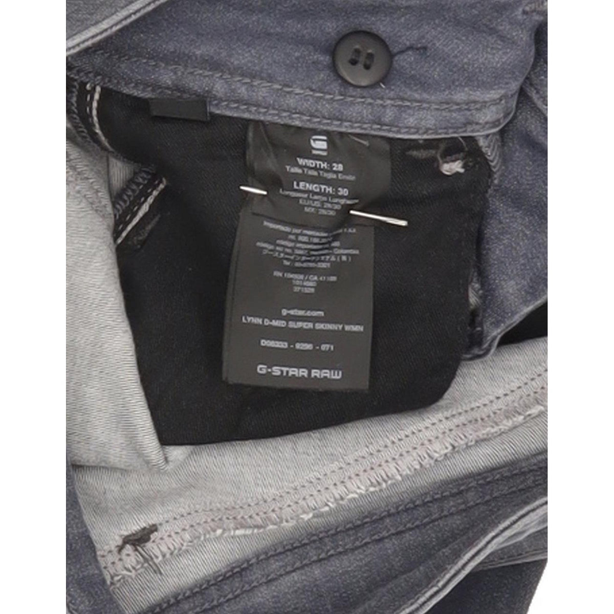 G-Star Lynn D-Mid Women Grey Skinny Slim Stretch Jeans W28 L29