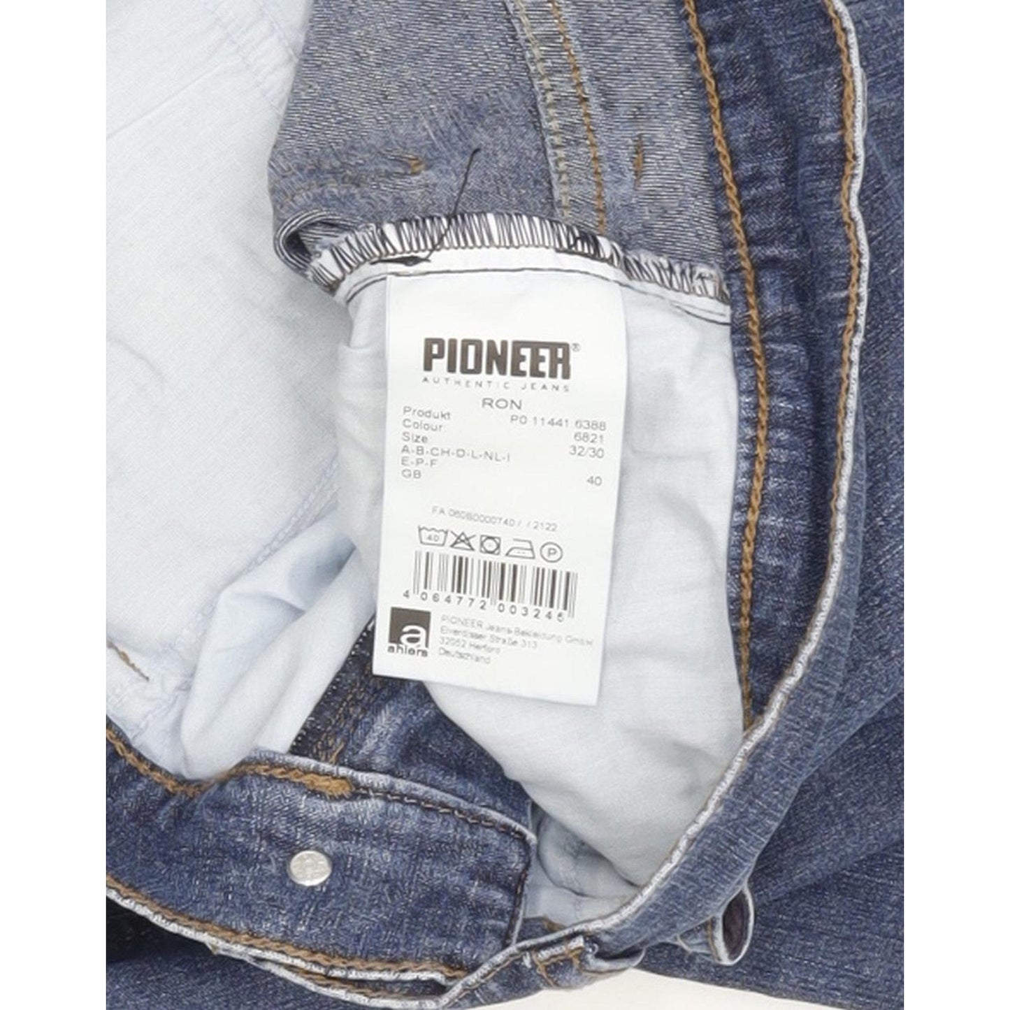 Pioneer Ron Men Blue Straight Regular Stretch Jeans W32 L30