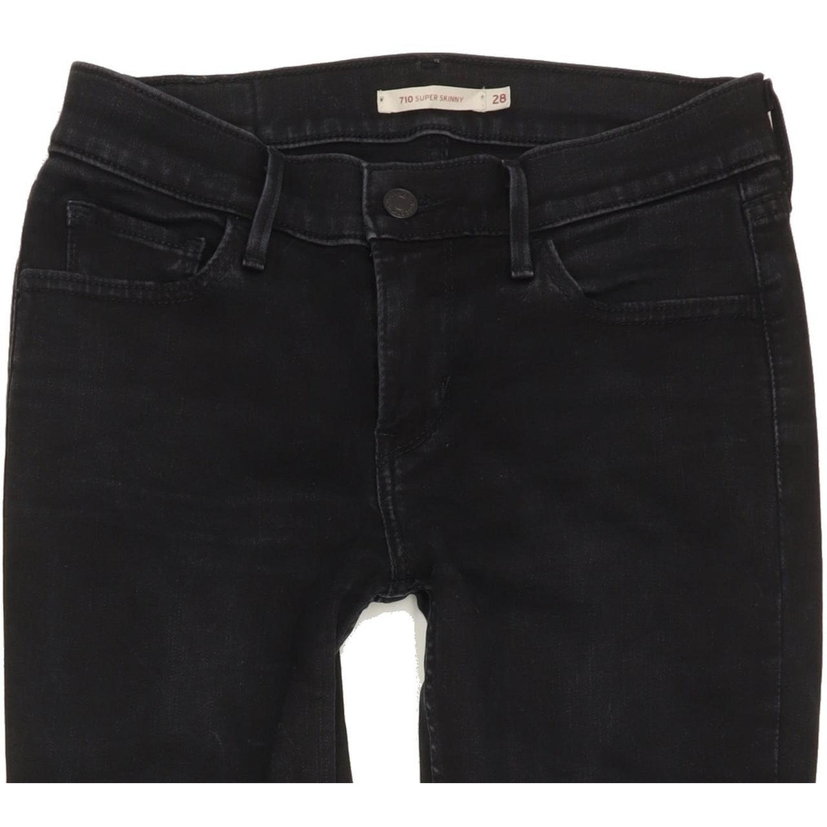 Levi's 710 Super Women Black Skinny Slim Stretch Jeans W28 L32