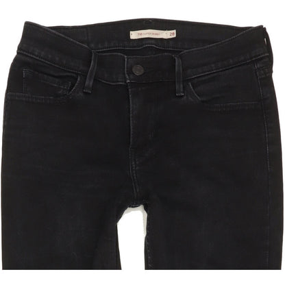 Levi's 710 Super Women Black Skinny Slim Stretch Jeans W28 L32