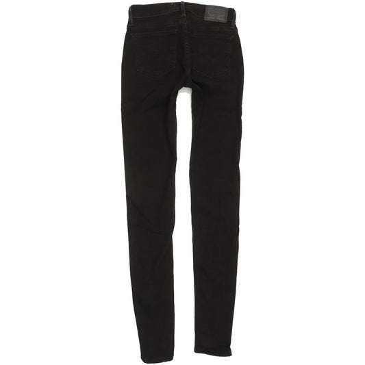 Levi's 710 Super Women Black Skinny Slim Stretch Jeans W25 L32