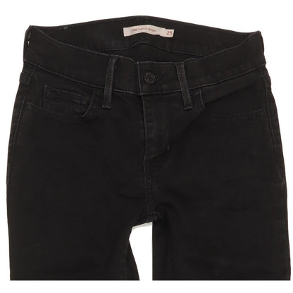 Levi's 710 Super Women Black Skinny Slim Stretch Jeans W25 L32
