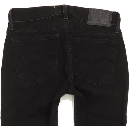 Levi's 710 Super Women Black Skinny Slim Stretch Jeans W25 L32