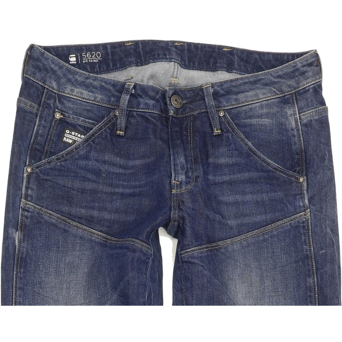 G-Star 5620 Mid Women Blue Skinny Slim Stretch Jeans W26 L34