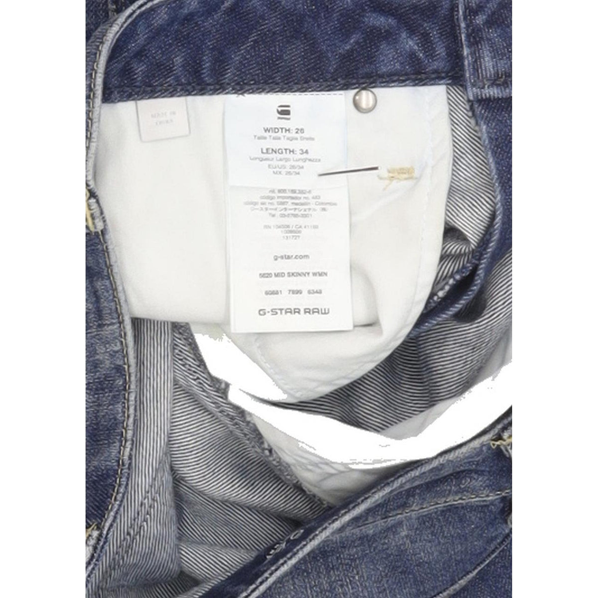G-Star 5620 Mid Women Blue Skinny Slim Stretch Jeans W26 L34